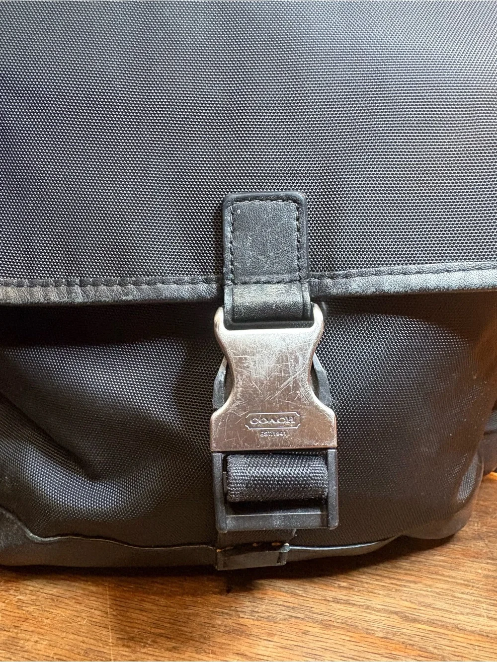 Vintage Coach Voyager F70574 Black Nylon & Leather Backpack Travel Rucksack